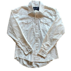 Wrangler Kids Large White Western Long Sleeve Shirt